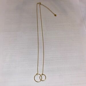 Sterling Silver 925 Gold Plated Interlocking Ring Necklace